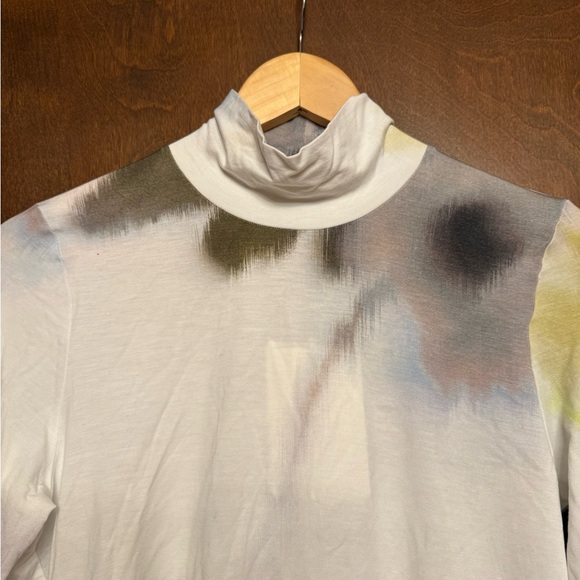 COS Second Skin Tencel Lyocell White Tie Dye Turtleneck M Medium Nwt - Picture 4 of 10